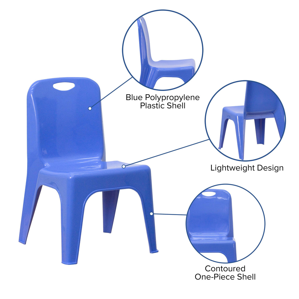 Blue Plastic Stackable School Chair 4 Pack I9295