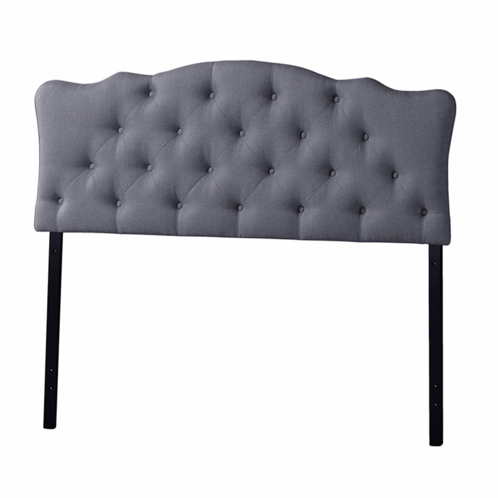 Full Size Grey Fabric Upholstered Headboard W5347
