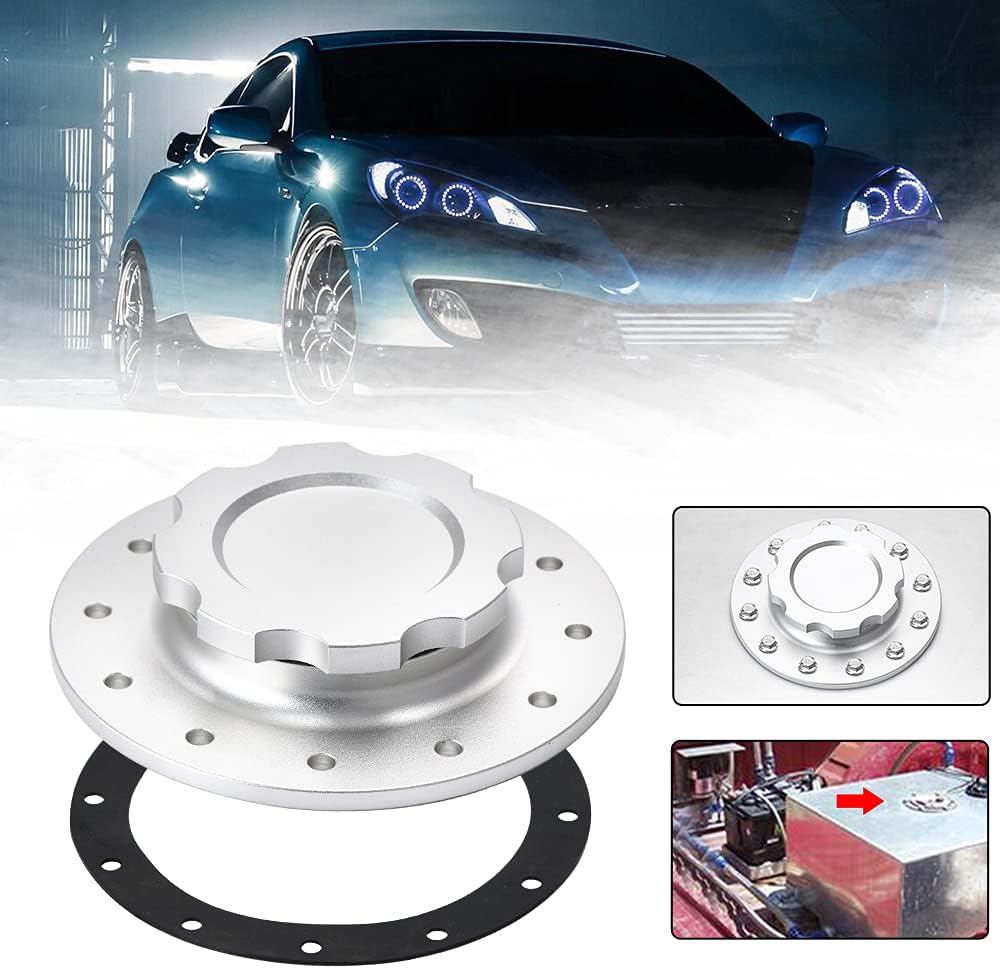 Billet Aluminum Fuel Cell Gas Cap with 12 Hole Cell Bung and Gasket Pack of 2 K52746