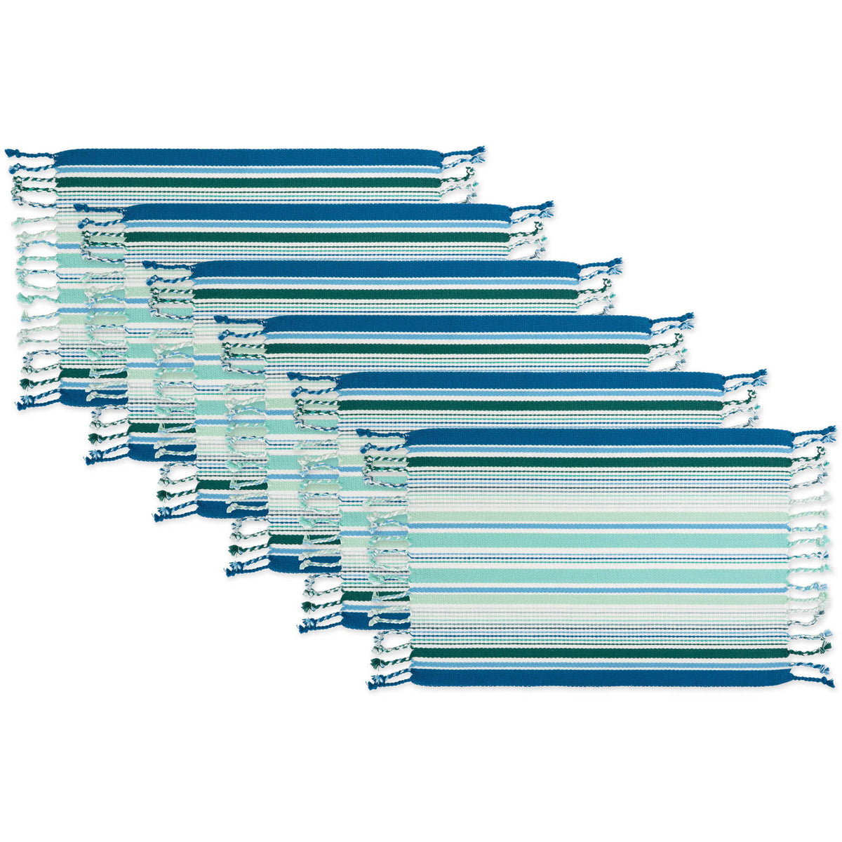 Stripe Fringed Placemat Set of 6 P757362