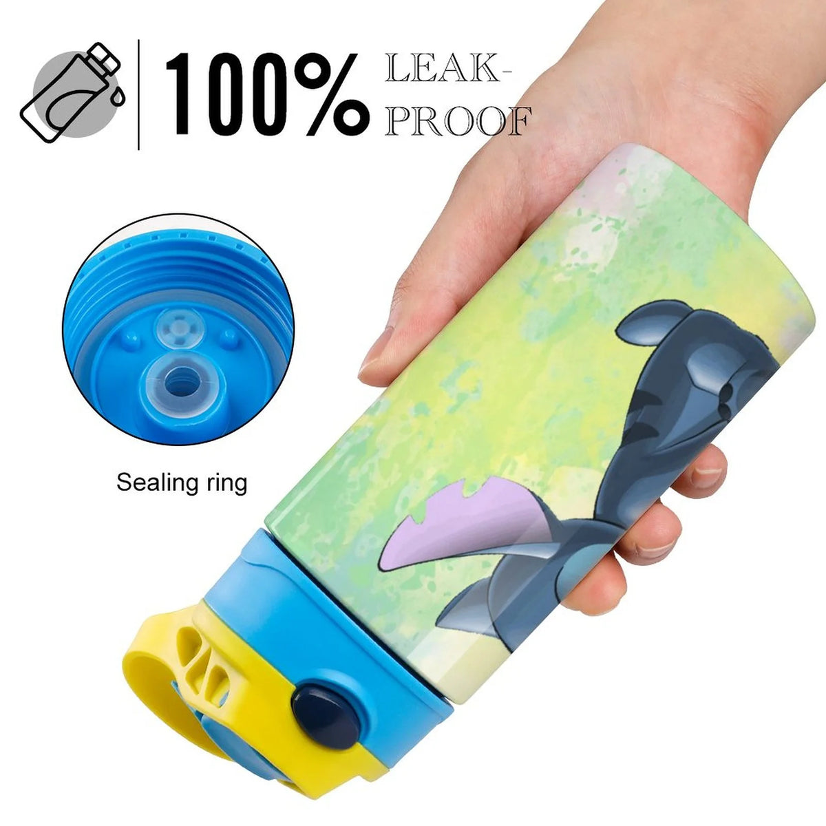 Stainless Steel Vacuum Insulated Children's Water Bottle with Straw A5061