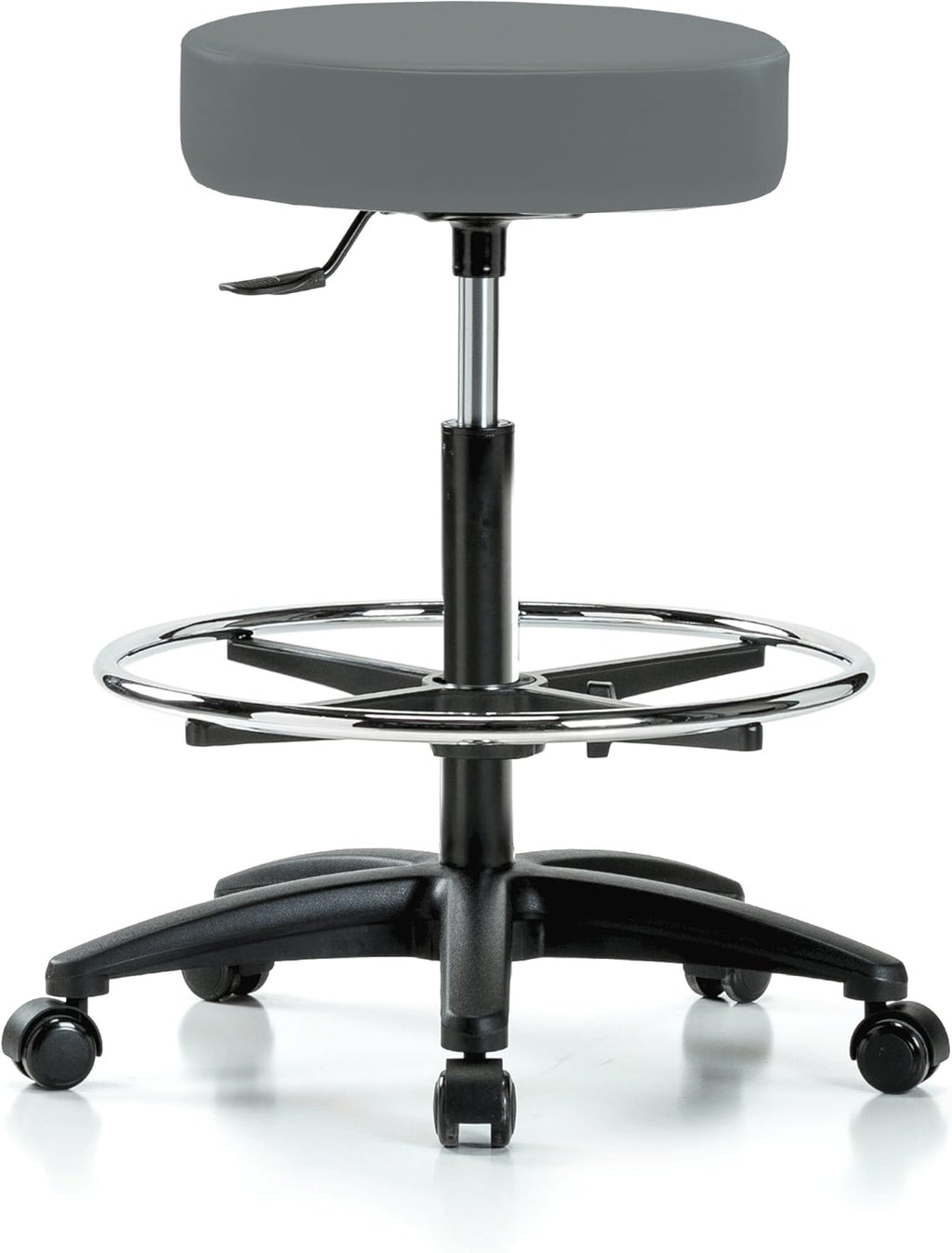 Rolling Swivel Stool with Foot Ring, Counter Height, Cinder Fabric Y6930