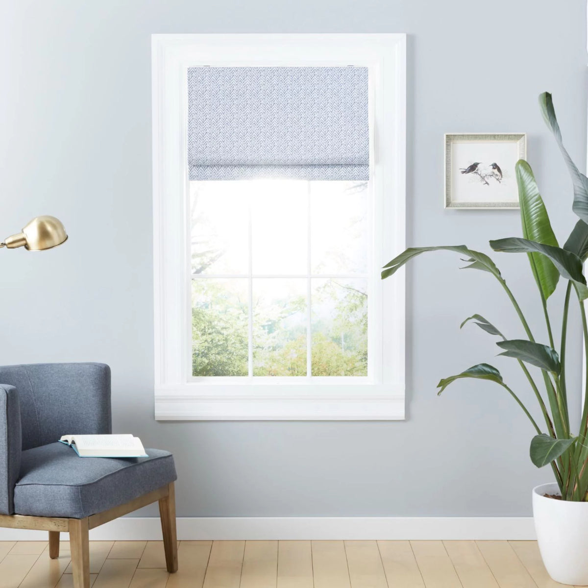 Slate Blue 23"x64" Blackout Roman Shade B30622