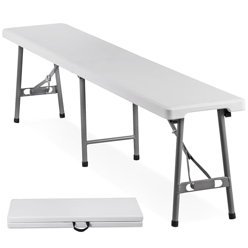 White 6ft Plastic Folding Bench H4454