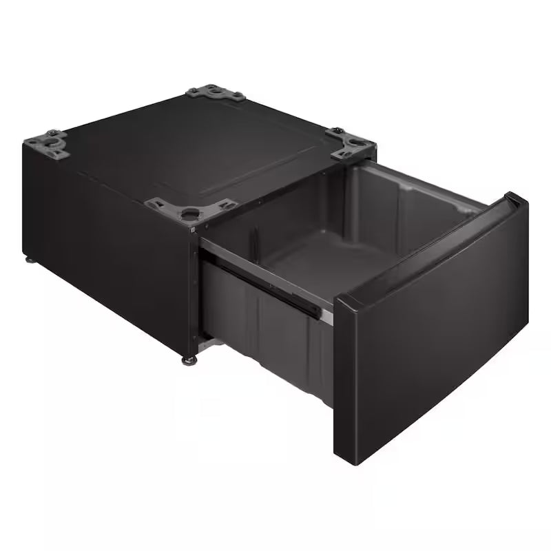 27 in. Black Steel Laundry Pedestal with Storage Drawer D91245