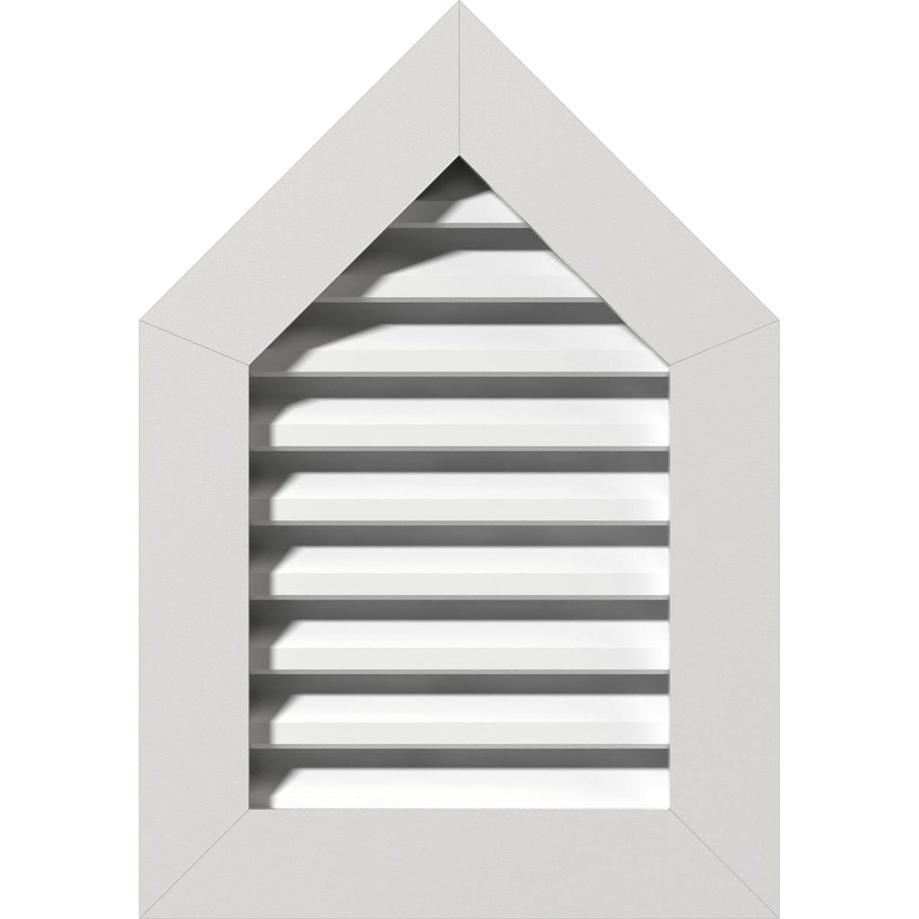 14 inchw x 36 inchh Peaked Top Gable Vent, 12/12 Pitch, PVC I1418