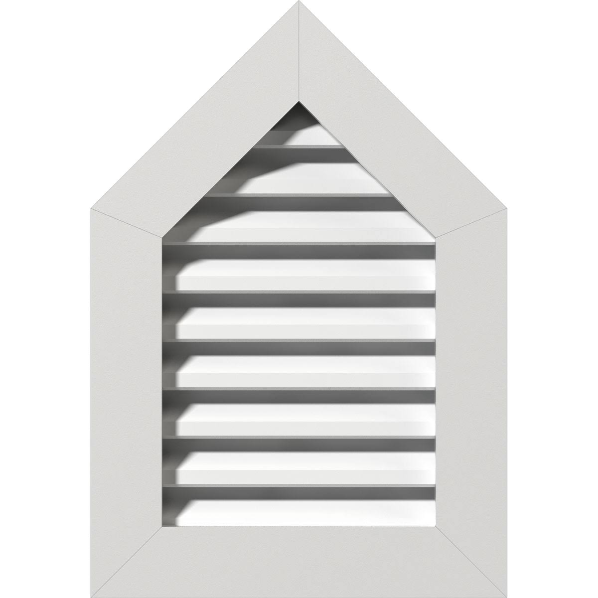 14 inchw x 36 inchh Peaked Top Gable Vent, 12/12 Pitch, PVC I1418