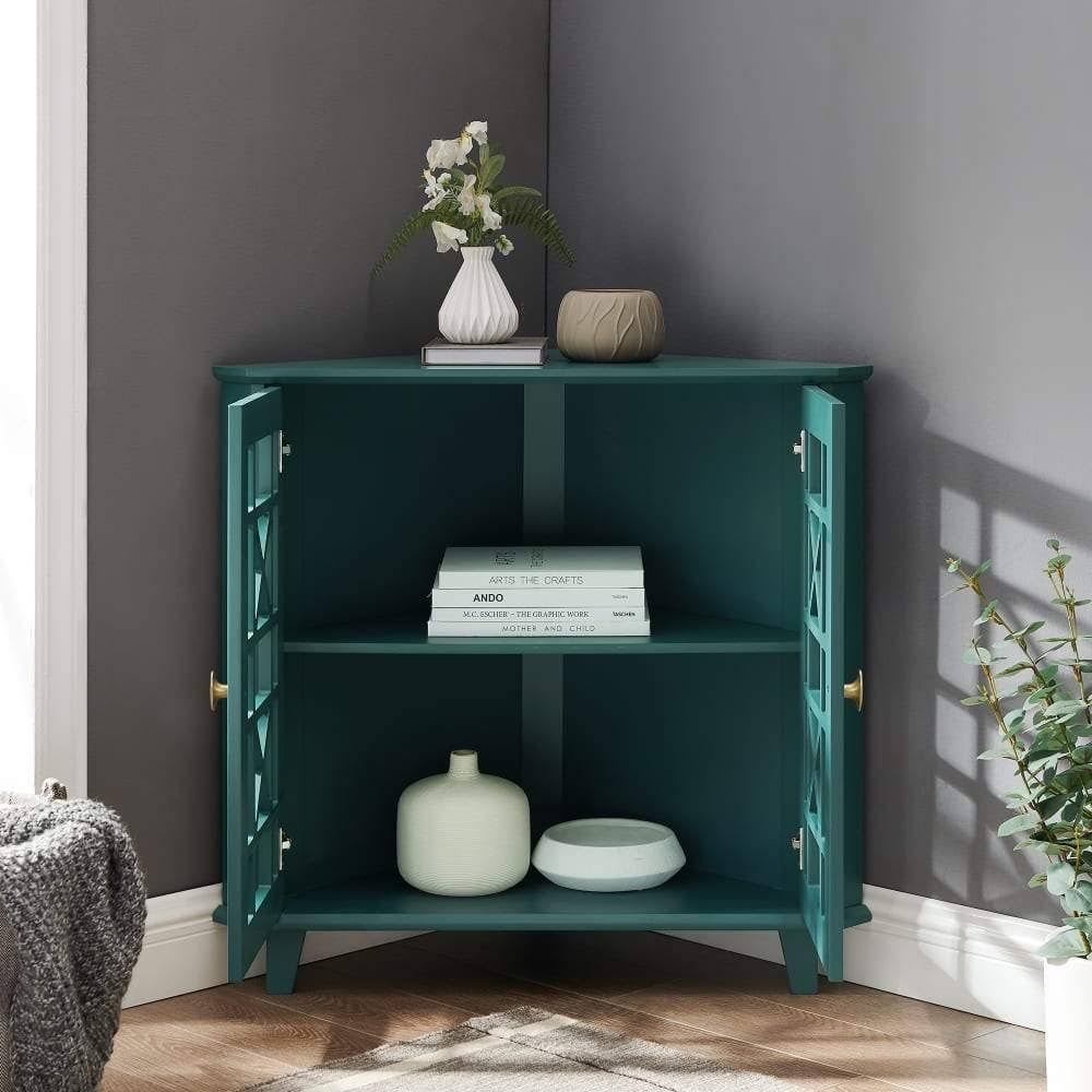 Black Corner Accent Cabinet Y508