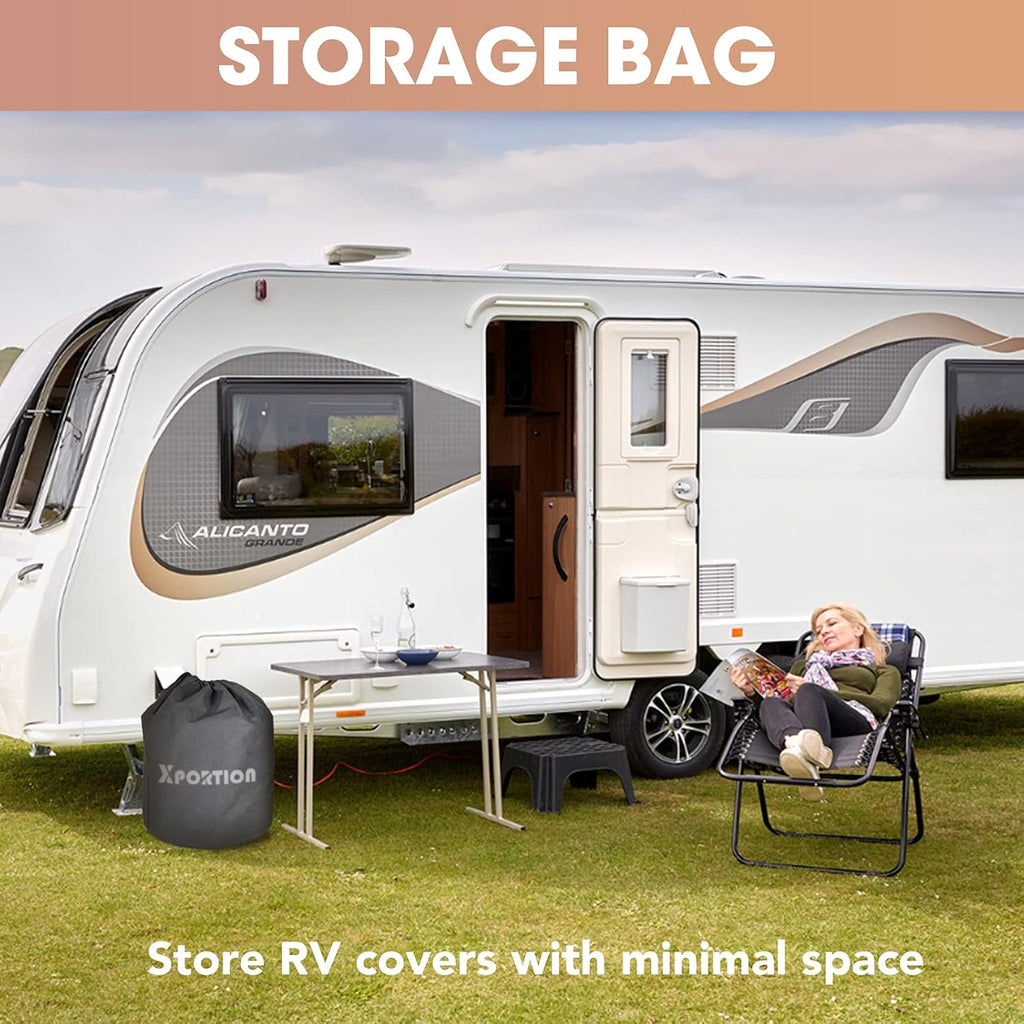 Windproof 4-Layer Travel Trailer Cover Fits 24’ - 27’ RV U558416