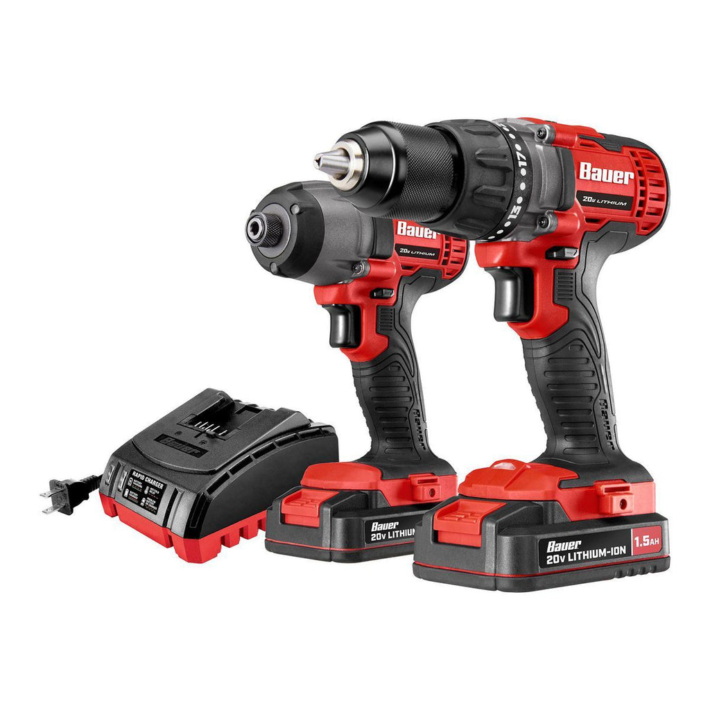 2-Tool Cordless Drill and Impact Driver Kit with 1.5 Ah Batteries and Charger T5218