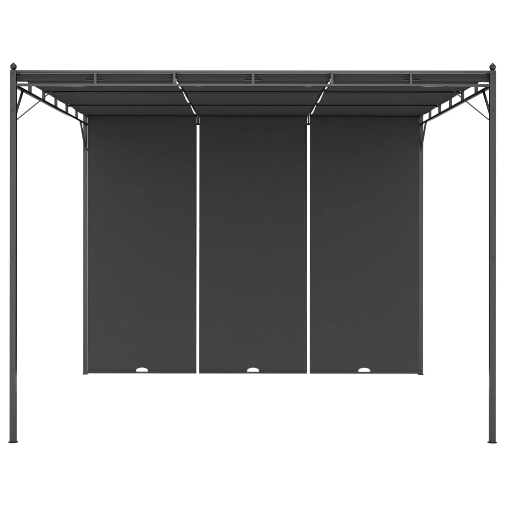 Garden Gazebo with Side Curtain 118.1"x118.1"x88.6" Anthracite M7863
