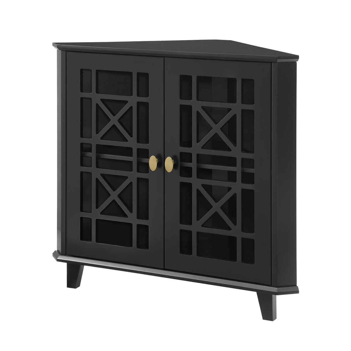 Black Corner Accent Cabinet Y508
