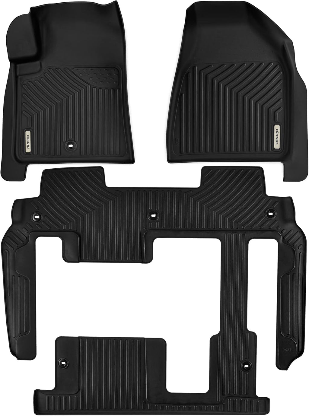 Black 3 Row Floor Mat Liner Set F51436