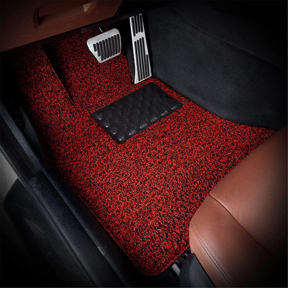 Black Red 3 Piece Rubber Car Floor Mats Q27242