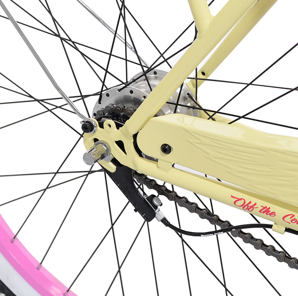 26 Inch 3-Speed Yellow Cruiser Bike A95505