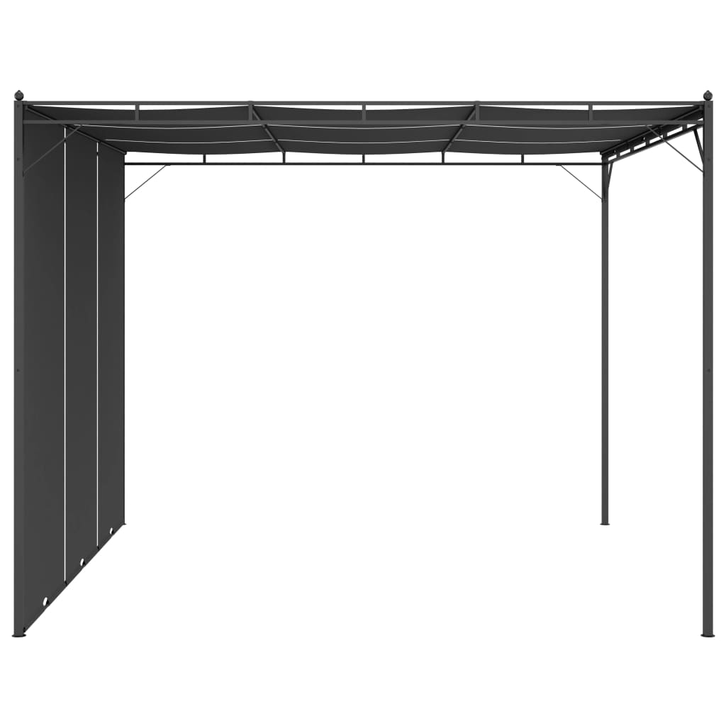 Garden Gazebo with Side Curtain 118.1"x118.1"x88.6" Anthracite M7863