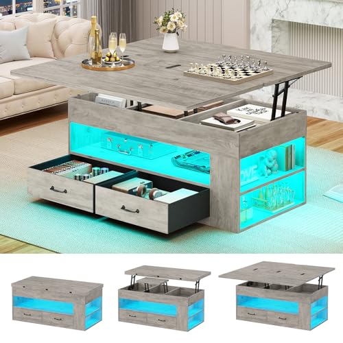 Lift Top Coffee Table with Storage and Drawers O9222