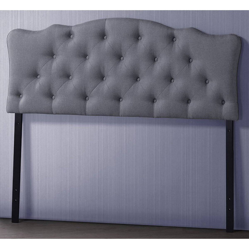 Full Size Grey Fabric Upholstered Headboard W5347