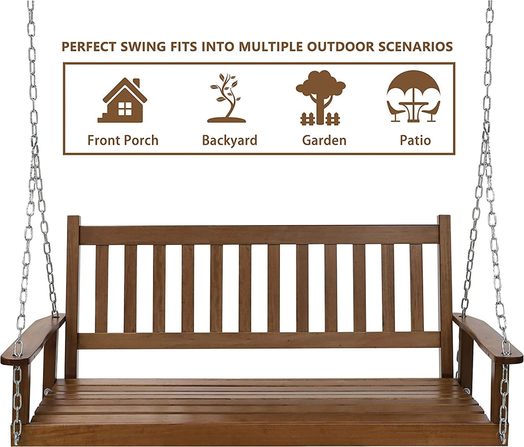 Wooden Porch Swing 5FT with Chains Q482383