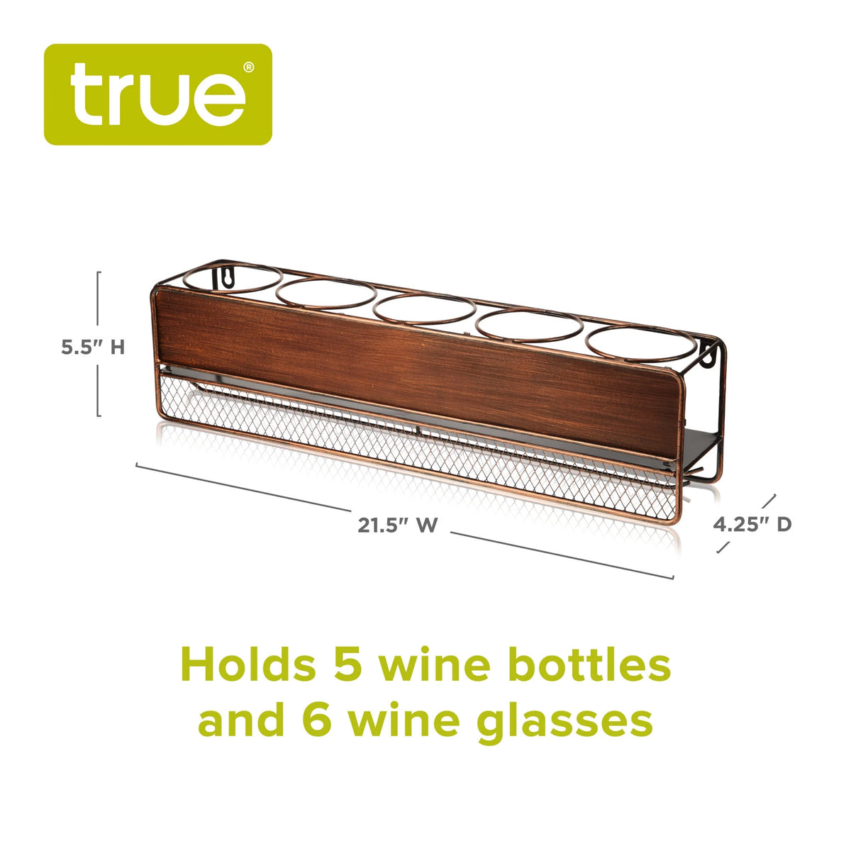 Wall Mounted Wine Shelf & Stemware Rack O2424