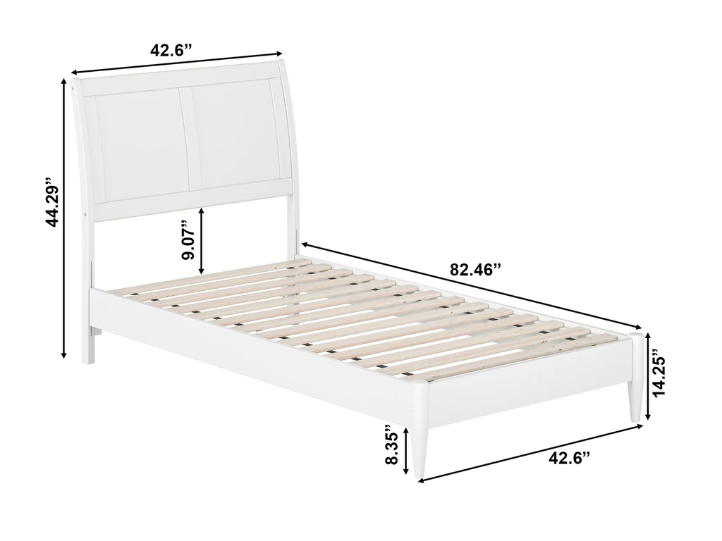 Twin Solid Wood Sleigh Platform Bed K50750