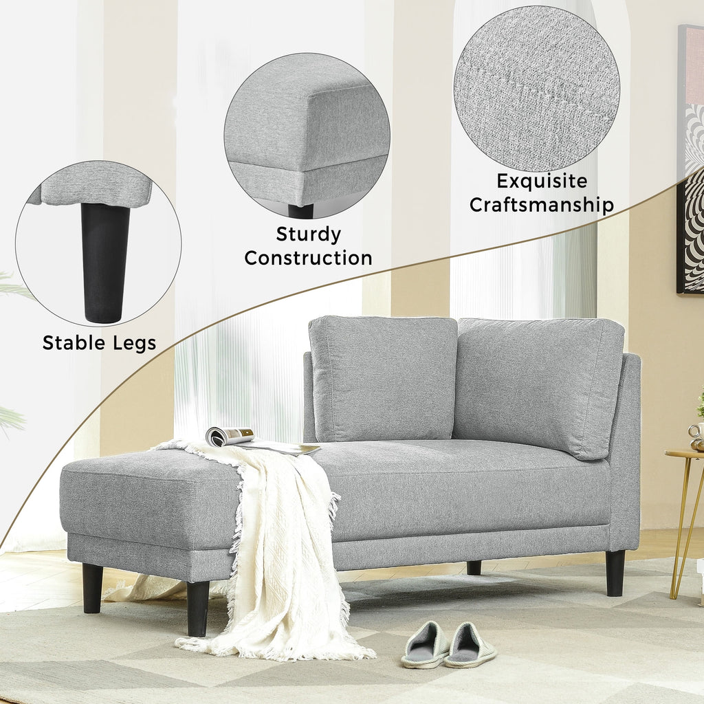 Upholstered Chaise Lounge Sofa Chair with Armrest W216884