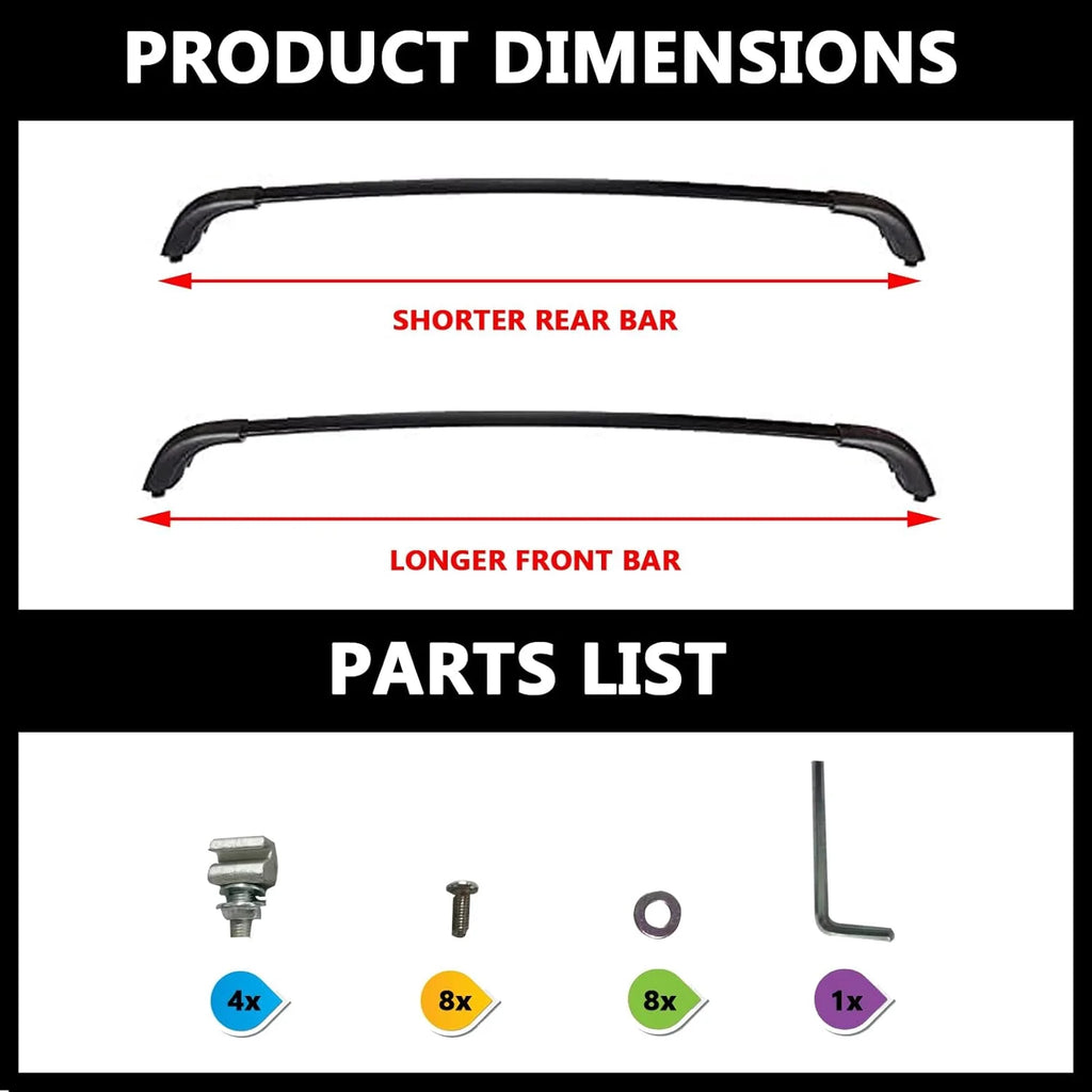 Black Aluminum Roof Rack Crossbars X491621