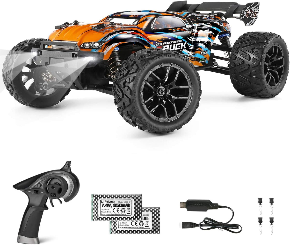 1:18 Scale 4WD Remote Control Truck with 2 Rechargeable Batteries K94425