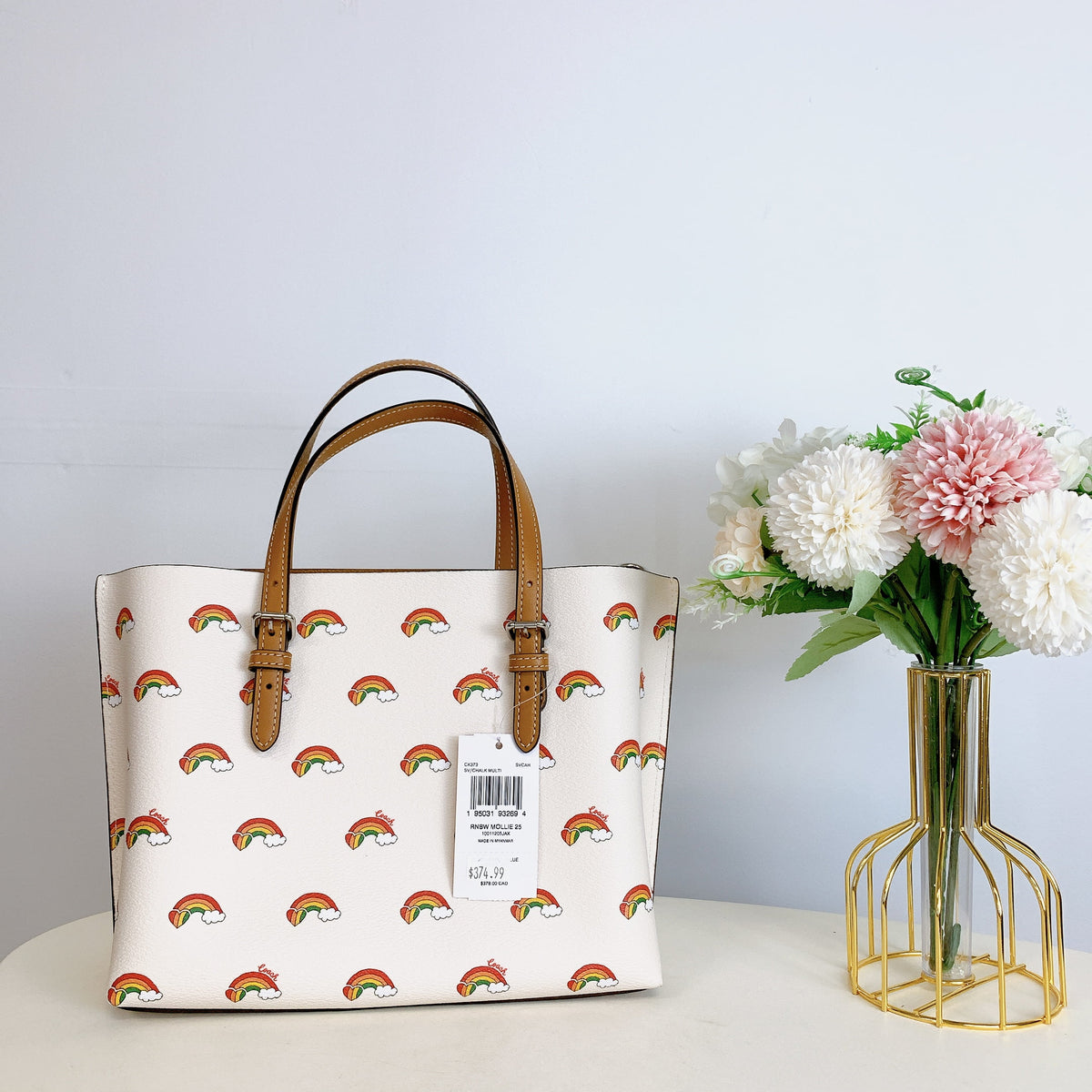 Tote with Rainbow Print V4037