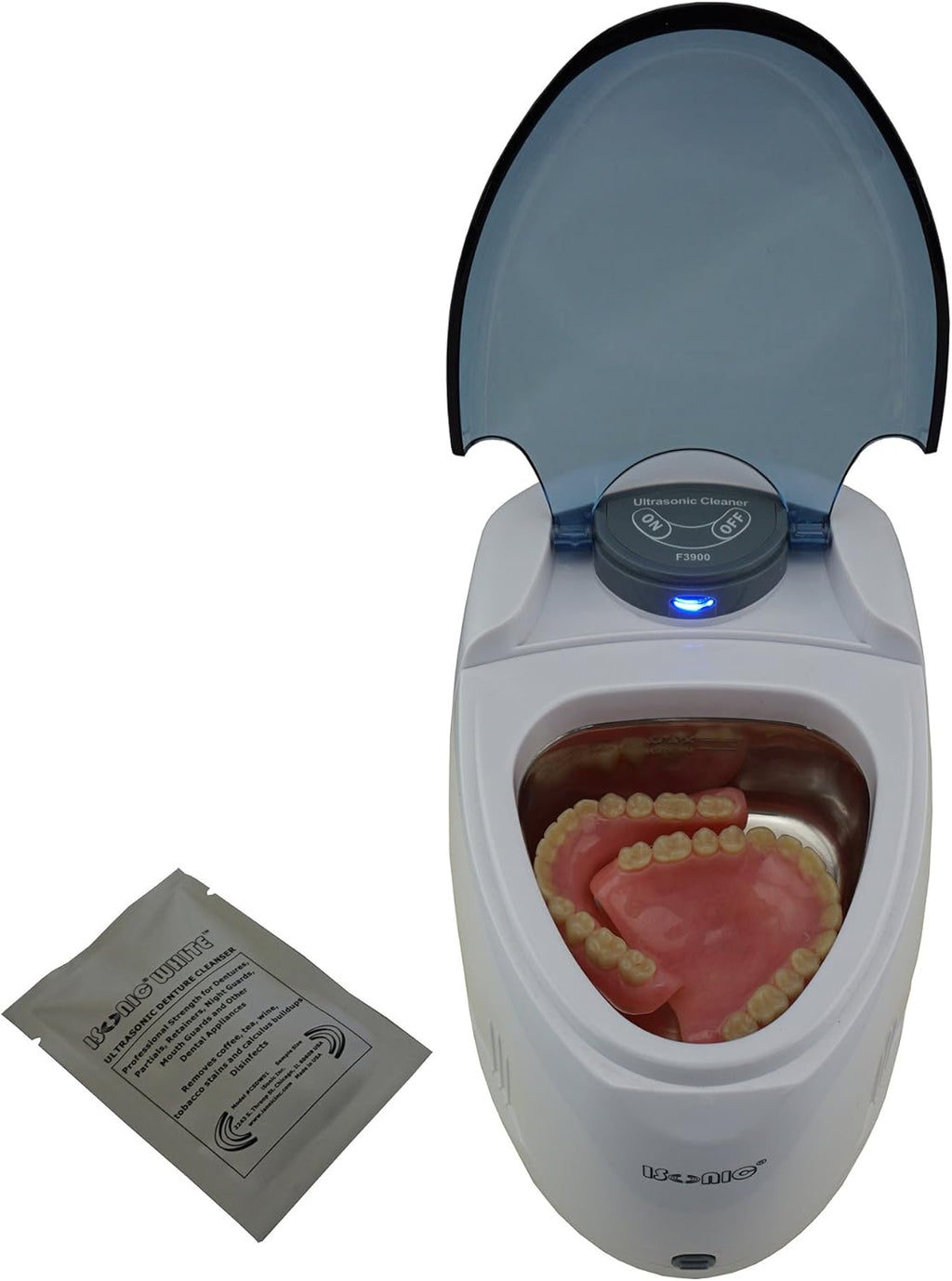 White Ultrasonic Denture Cleaner, 0.4Pt/0.2L A1608