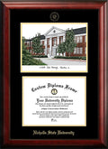 Gold Embossed Diploma Frame with Campus Images Lithograph S42442