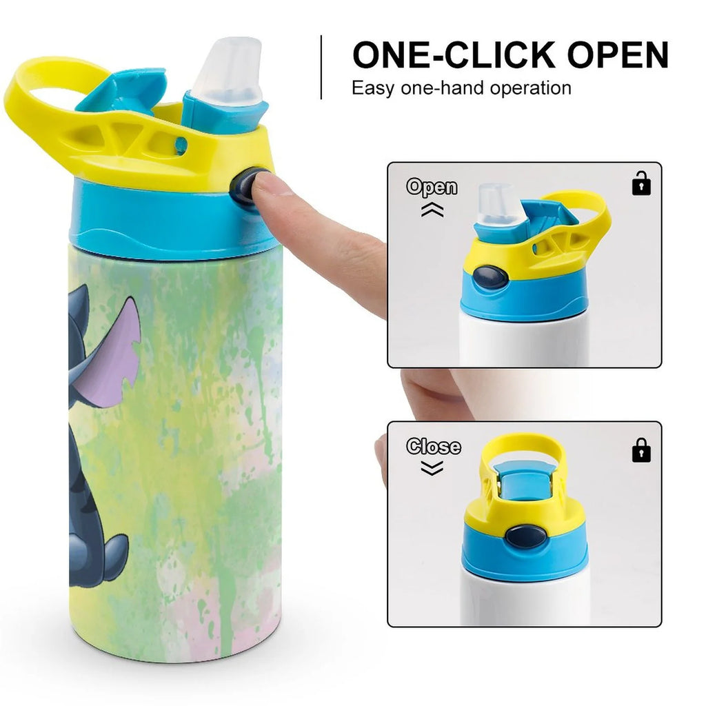 Stainless Steel Vacuum Insulated Children's Water Bottle with Straw A5061