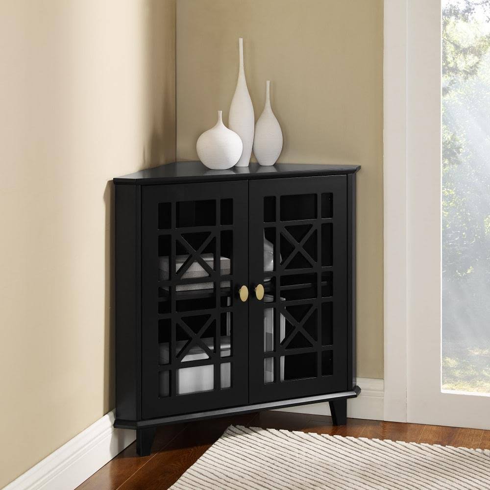 Black Corner Accent Cabinet Y508
