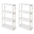 White 4 Shelf Adjustable Height Storage Unit (2 Pack) R681014