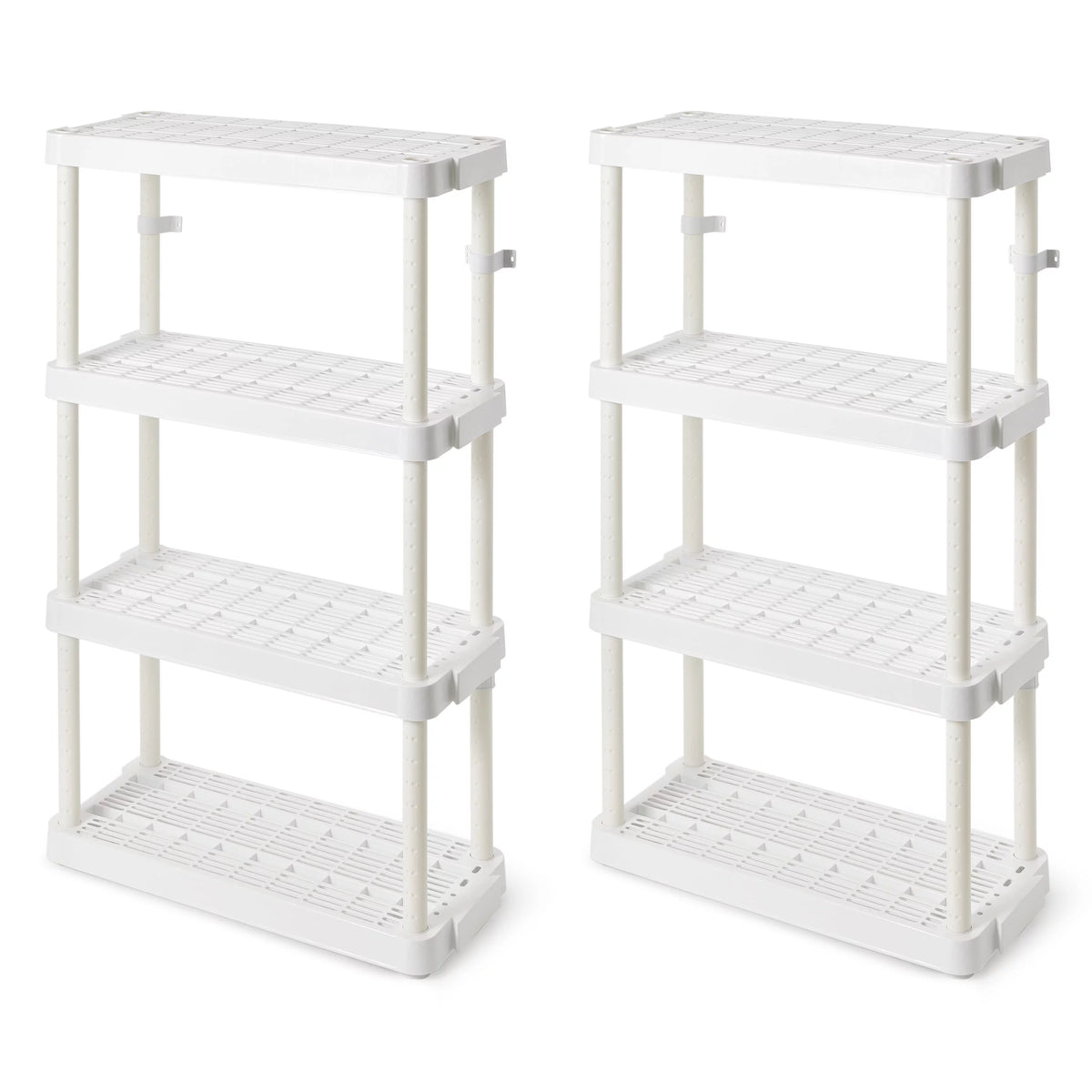 White 4 Shelf Adjustable Height Storage Unit (2 Pack) R681014