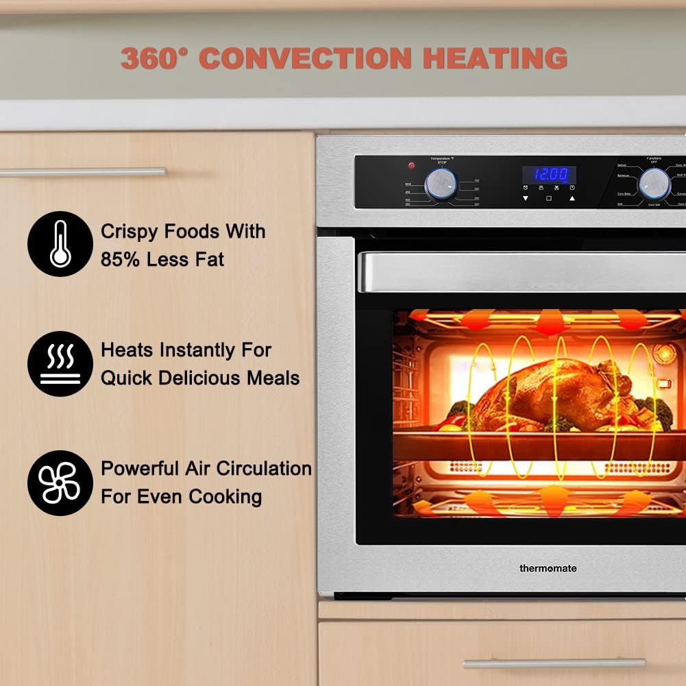 Single Wall Oven, 2.3 Cu.ft. Built-in Electric Wall Oven with Stainless Steel Finish P706