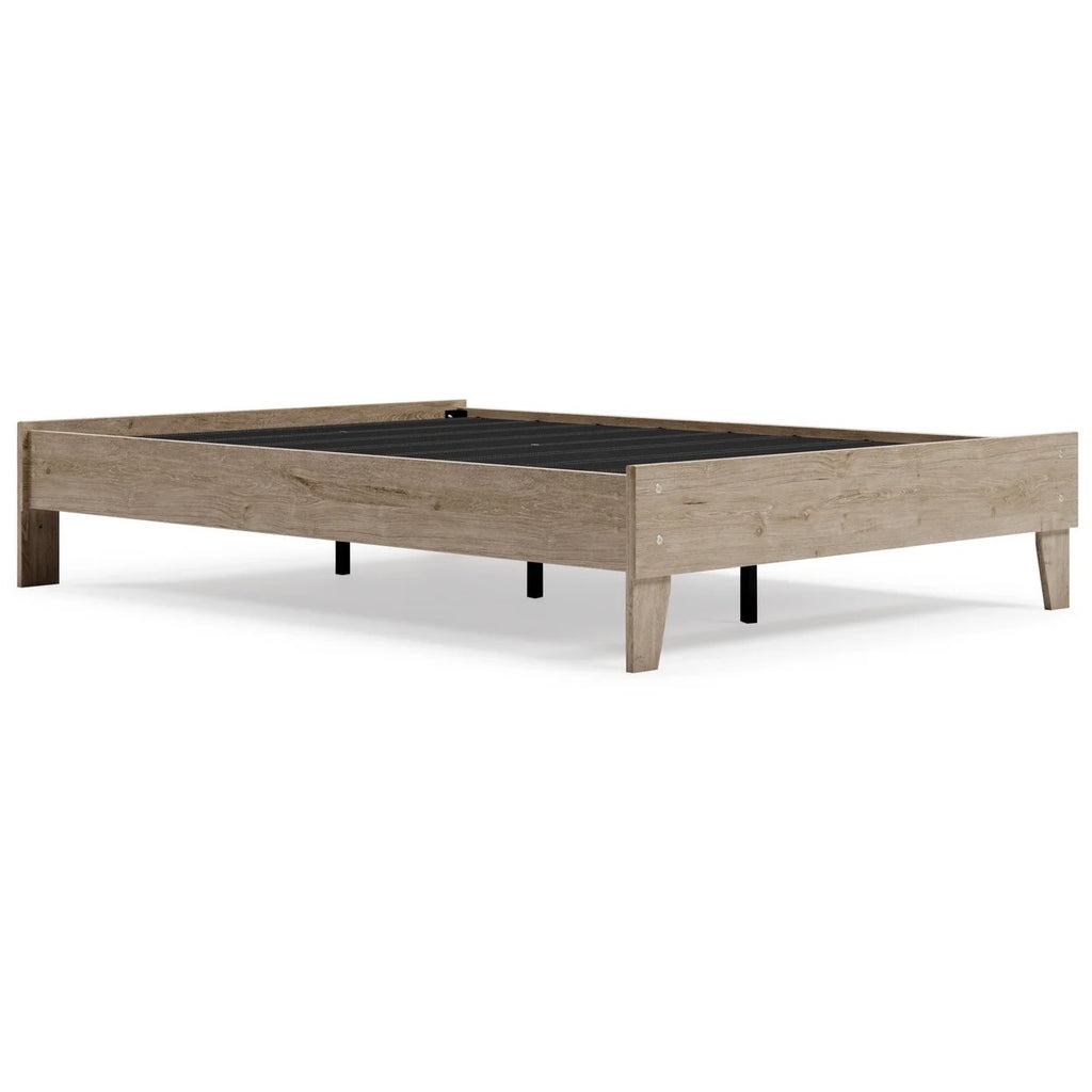 Full Size Platform Bed Low Profile Muted Brown Finish S180018