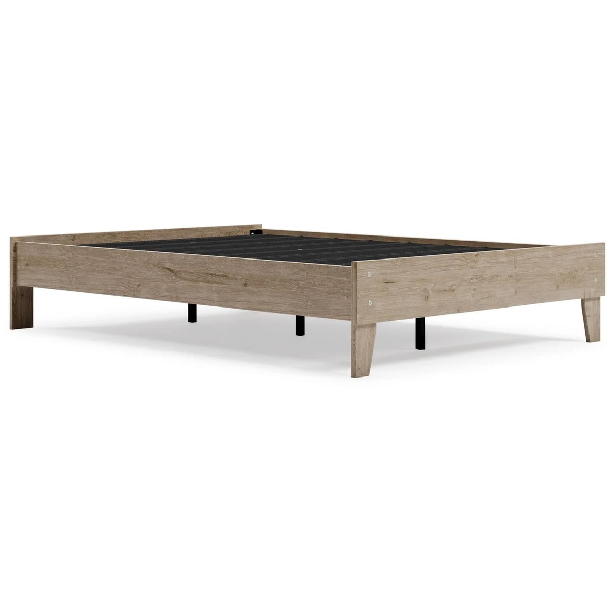 Full Size Platform Bed Low Profile Muted Brown Finish S180018