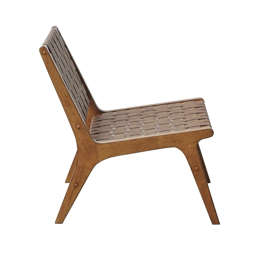 Woven Faux Leather Accent Chair Z9879