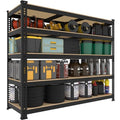 5 Tier Adjustable Heavy Duty Metal Shelving Unit, Black, 2 PCS Y164