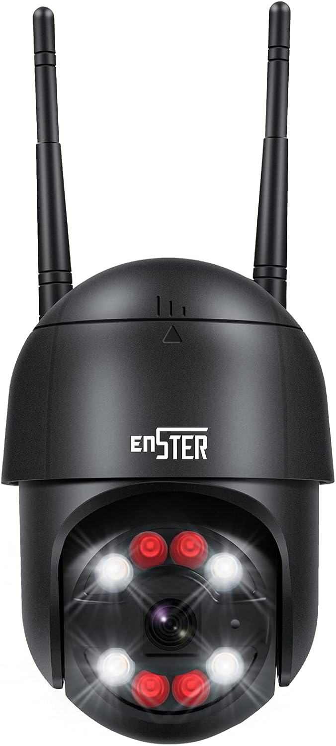 Black PTZ Security Camera with Floodlight K43195