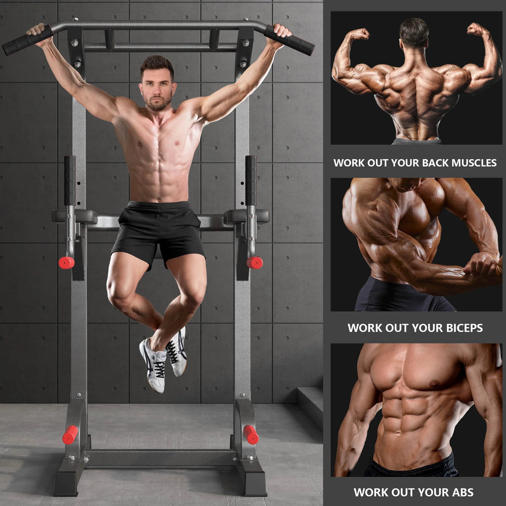 Adjustable Height Pull Up Bar Dip Station I655331