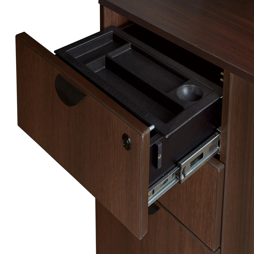 Mahogany Single Pedestal L-Desk with Return K343322