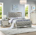 King Size Bed 2x Nightstand 3pcs Set Upholstered Tufted Headboard X853194