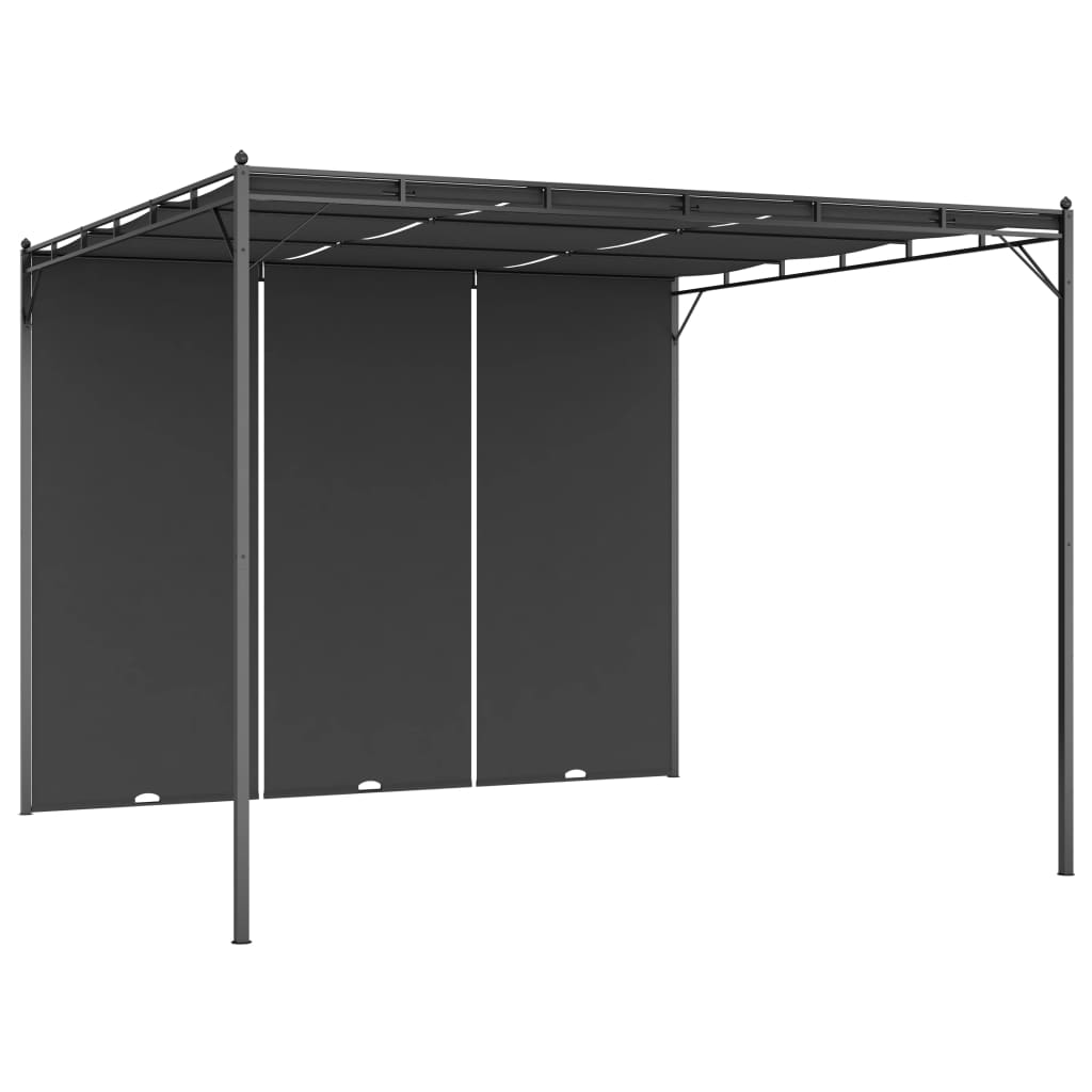 Garden Gazebo with Side Curtain 118.1"x118.1"x88.6" Anthracite M7863