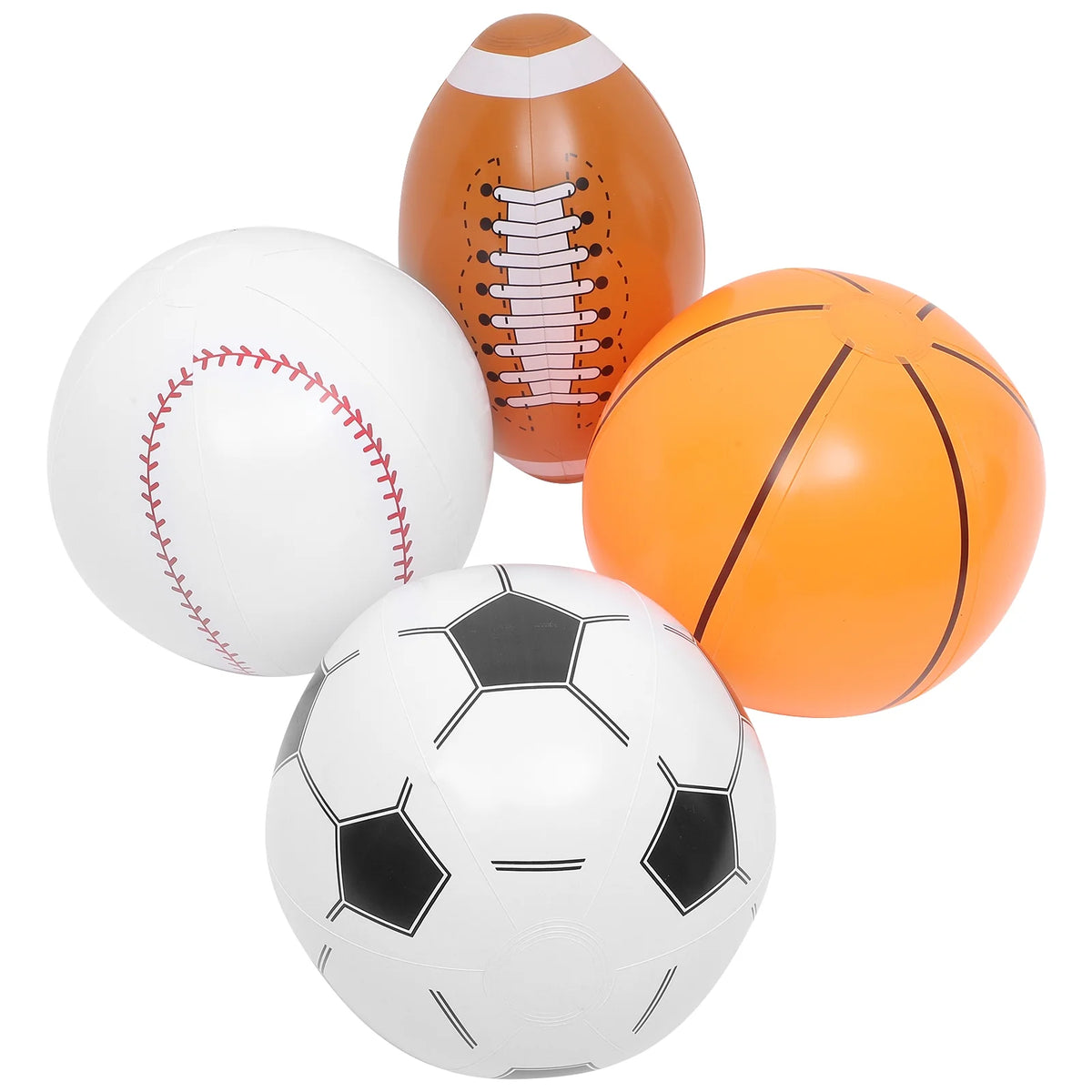 16 Pcs Inflatable Beach Ball Basketball Baseball Football Toys Q46288