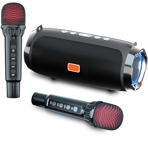 Portable Bluetooth Karaoke Machine with 2 Wireless Microphones A502774