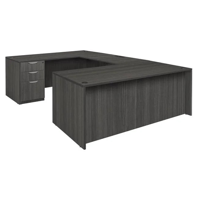 71 in. Ash Grey U-Desk O958036