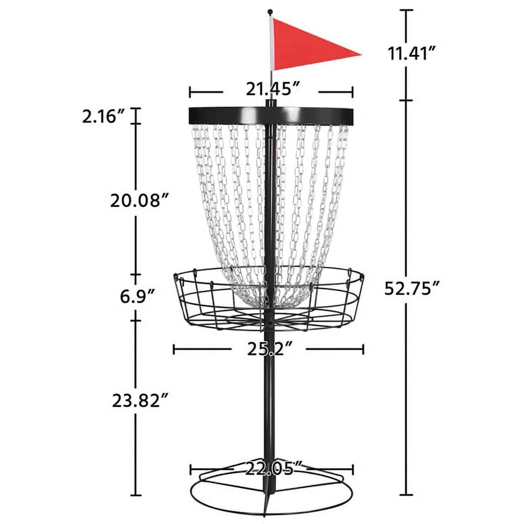 Black Disc Golf Goal with Carrying Bag and 3 Discs W621913