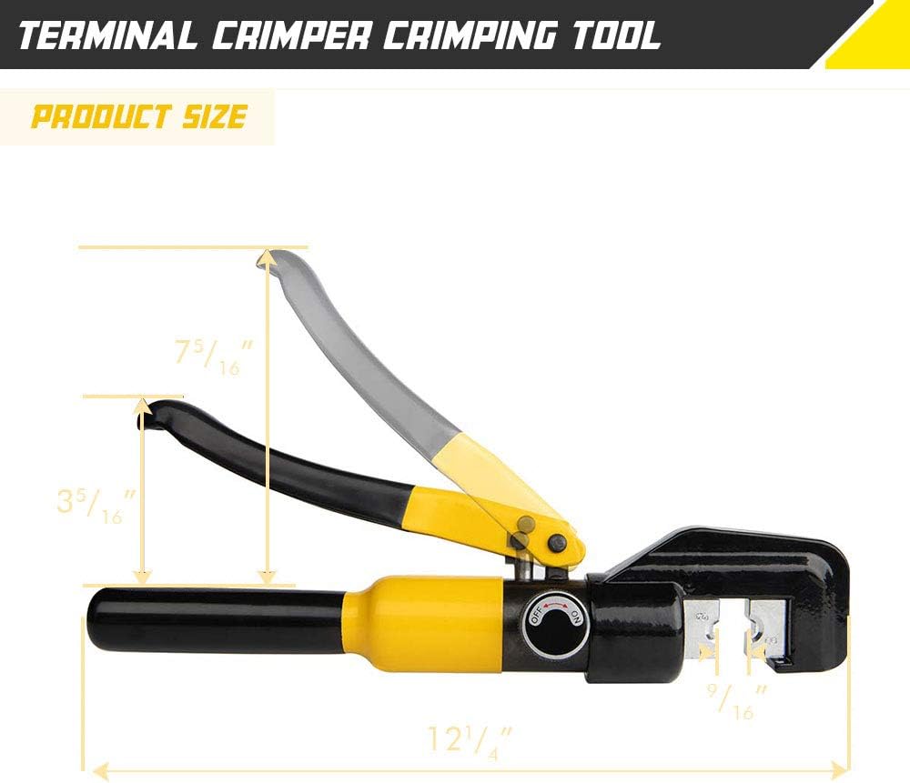 10 Ton Hydraulic Hand Crimper Tool Set with 9 Pairs of Dies C64000